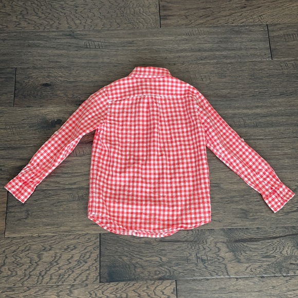 Janie and Jack Size 5 Coral Gingham Dress Shirt - Picture 5 of 5